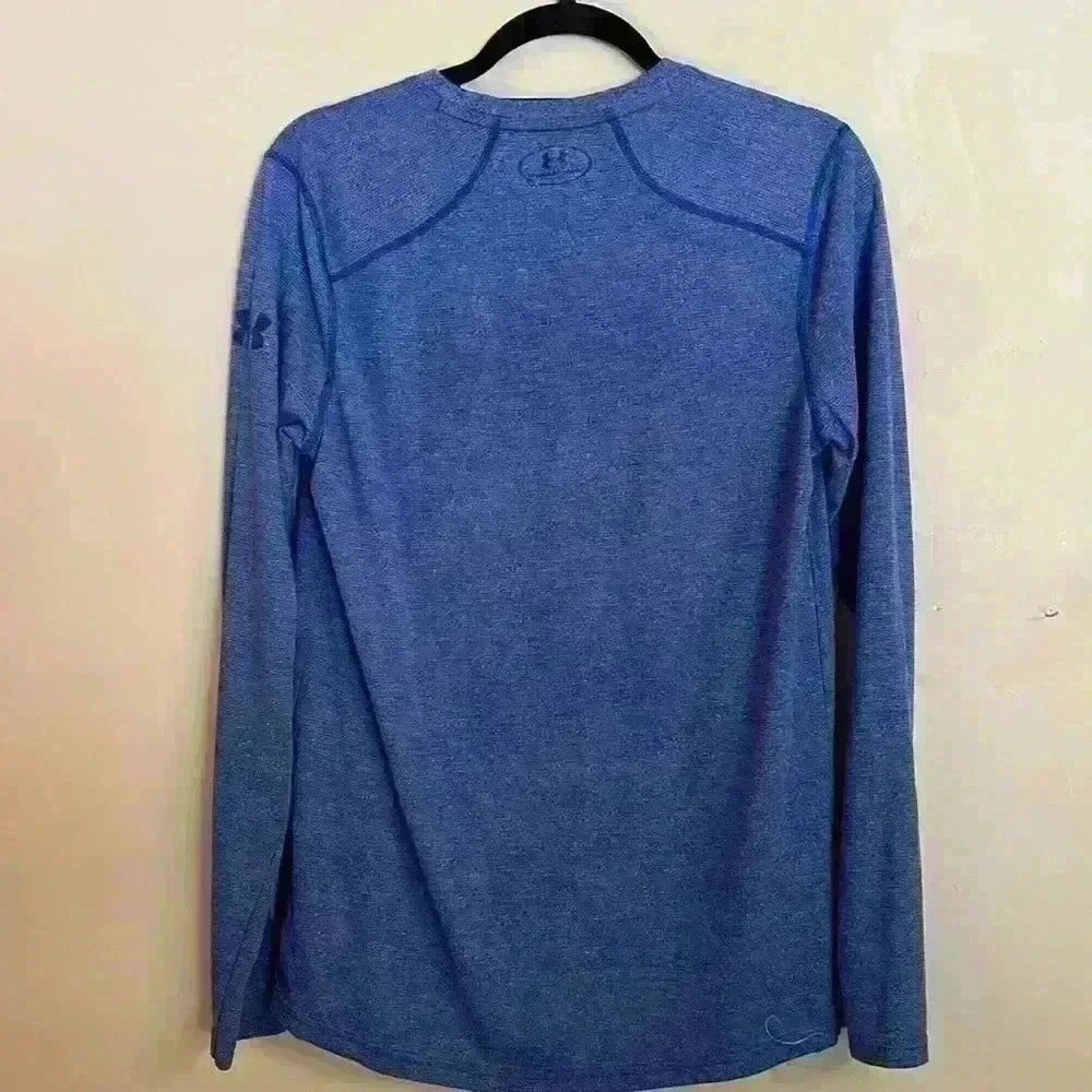 Under Armour Heatgear Threadborne 3 Button Long Sleeve Top Size Medium - Picture 7 of 8